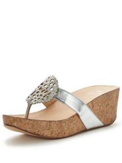 Moda In Pelle Zanettie Low Wedge Embellished Sandals